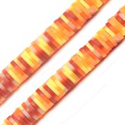 Heishi - Katsuki perler. Gule/orange nuancer. 6 x 1 mm. 350 stk.